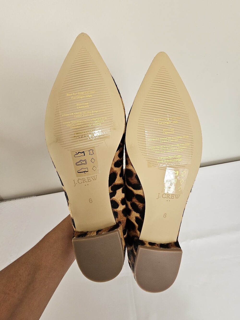 J. Crew Leopard Print Pointed Toe Flats - Brown/Black - Picture 11 of 12